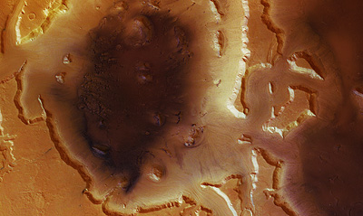 מקום שבו לכאורה זרם קרח על מאדים, אזור 'דאוטרונילוס מנסה'. צילום: סוכנות החלל האירופאית