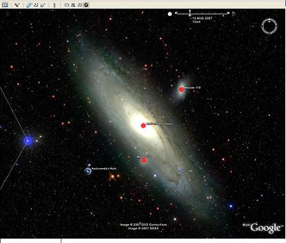 גלקסית אנדרומדה מתוך תוכנת גוגל סקיי