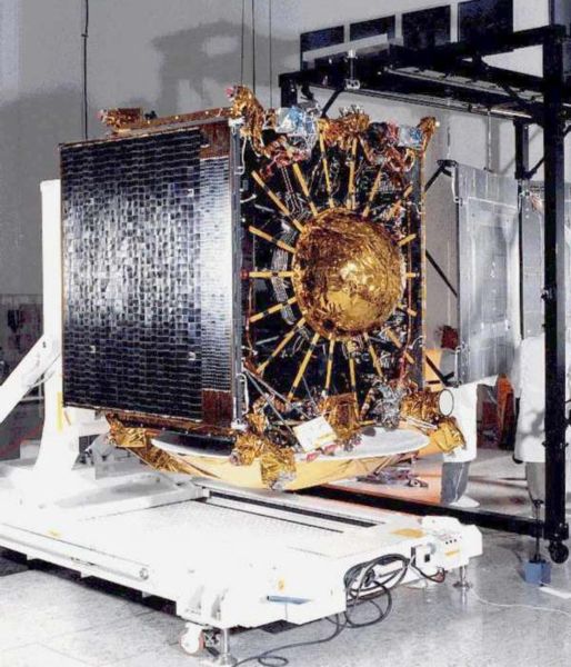 The satellite is loaded 1 during its construction in the facilities of the air industry. From Wikipedia