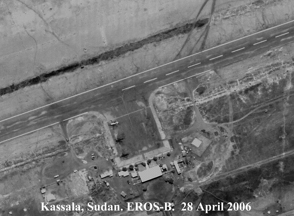 שדה תעופה בקסלה בסודן. צילום: הלוויין ארוס B