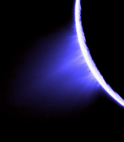 Enceladus as photographed by the Cassini spacecraft