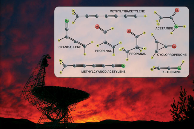 molecules in space. Illustration - National Radio Observatory.