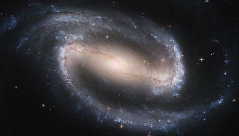 A spiral galaxy with a central bar NGC 1300. Similar to the Milky Way. Photo: Hubble Space Telescope