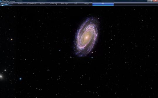 צילום מסך של תוכנת הטלסקופ העולמי של מיקרוסופט