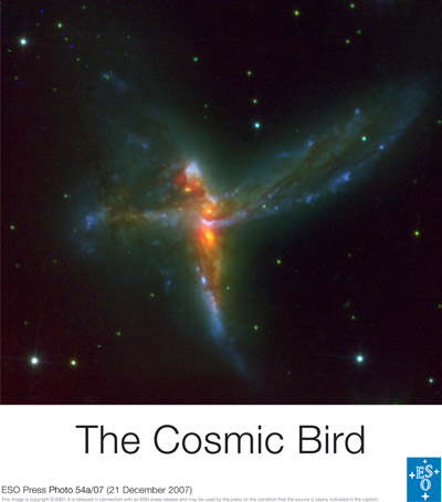 גלקסית הציפור הקוסמי- צילום: מצפה הכוכבים האירופי הדרומי בצ'ילה