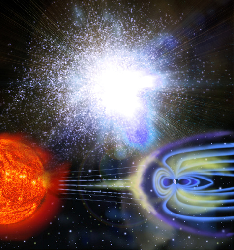 תופעות מגנטיות הצפויות לכאורה ב-2012. איור: universe today