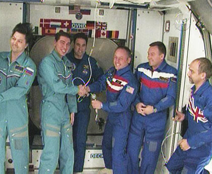 The 17th and 18th crew exchange on the International Space Station, October 22, 2008