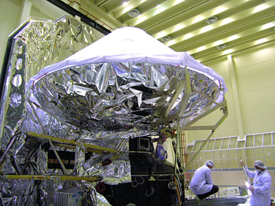 Assembly of the Herschel Space Telescope. Source: European Space Agency.