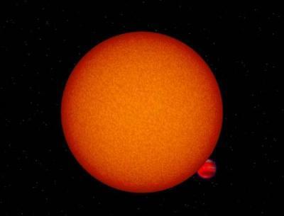 כוכב הלכת OGLE-TR-56b מקיף את השמש שלו. איור.