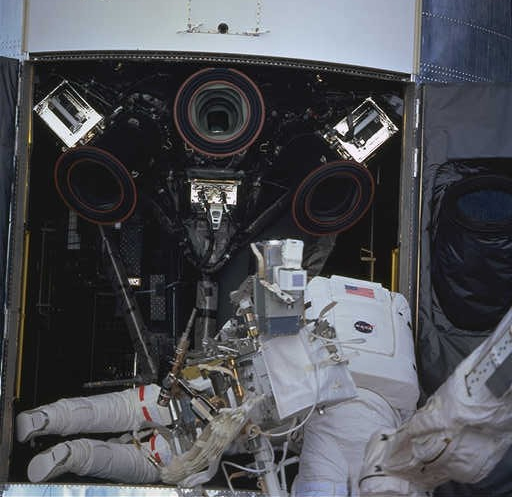 Hubble's gyro cabinet, as photographed on the previous servicing mission in 2002