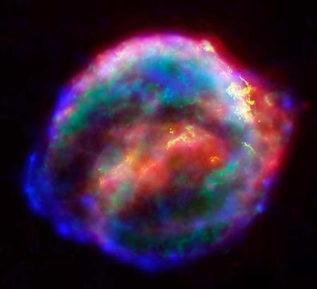 Kepler's supernova remnants. A relatively small star that generates an interstellar tsunami that sheds its atmosphere and upper layers into space. What would happen to a much bigger star? Photo: NASA
