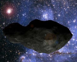 The metallic asteroid Cleopatra. NASA illustration