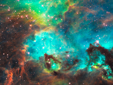 Image of a star forming region in the Large Magellanic Cloud 170 thousand light years away. The photo was taken on August 10, 2008 in honor of the XNUMXth lap celebrations