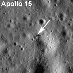 Apollo 15 Lunar Module - The Falcon. The width of the image is 384 meters Apollo 15 Lunar Module - The Falcon. The width of the image is 384 meters
