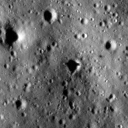 The lunar module of Apollo 16 - Orion. The width of the image is 256 meters