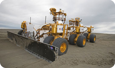 Prototype model of a lunar bulldozer