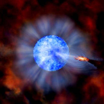 איור - חור שחור מקיף כוכב גדול M33-X7