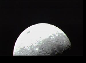 The Mendeleev region on the far side of the moon as photographed by the LCROSS spacecraft, on July 22, 2009