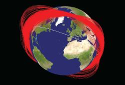 Space debris following the Chinese attempt to intercept the Fengyun-1C weather satellite.