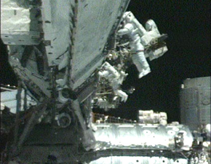 The second spacewalk on mission STS-126 began