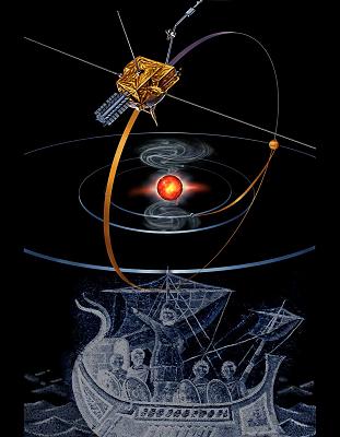 בתמונה: הדמית אמן של החללית יוליסס.  איור: דייויד הארדי/ESA