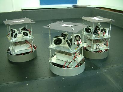 The Technion satellites communicate with each other on the air table