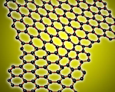 Graphene is a two-dimensional crystal of carbon particles. Photo: Lawrence Berkeley Laboratories