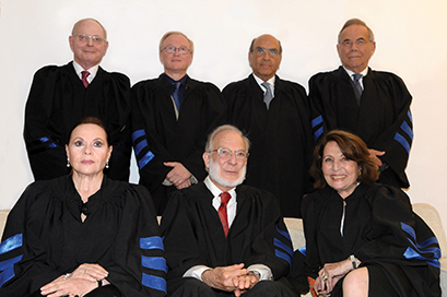 Sitting on the right: Hilda Lewis, Prof. Michael Fischer and Gia Almagor Standing on the right: Steph Wertheimer, Solo Doak, David Grossman, Avraham Ben Naftali