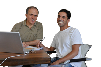 Right: Yaron Mosenzon and Prof. Yossi Jordan. Weizmann Institute photo