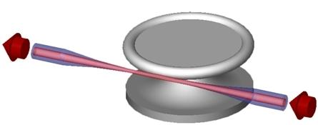 Another illustration of the ring optical resonator developed in CalTech. For a light-coupled resonator through an ultra-thin optical fiber. The resonator is manufactured on a silicon chip, and its diameter is several times smaller than the thickness of a hair.