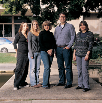 From the right: Prof. Michal Naaman, Dr. Stefan Jung, Prof. Nava Dekel, Tal Birenberg and Wiki Flex. First line of defense