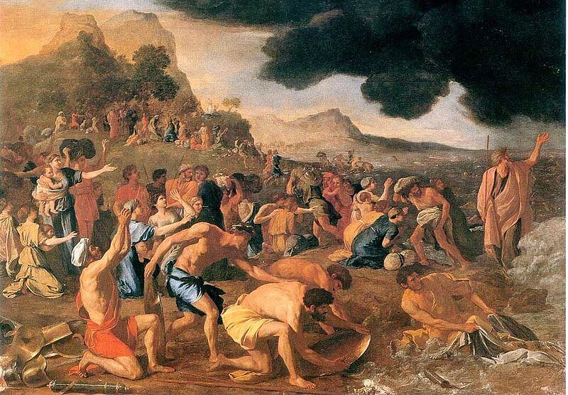 Crossing the Red Sea, painting by Nicolas Poussin, 1634