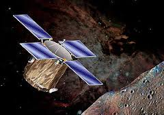 The NEAR spacecraft orbits the asteroid Eros. Image: NASA