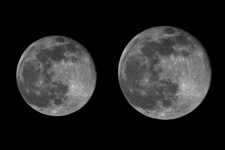 البدر الذي يُرى بالتلسكوب عندما يكون في أقرب نقطة له (أكبر بنسبة 14٪) يُسمى البدر الذي يكون في أقرب نقطة له بالقمر العملاق (Super Moon) الصورة: Depositphotos.com