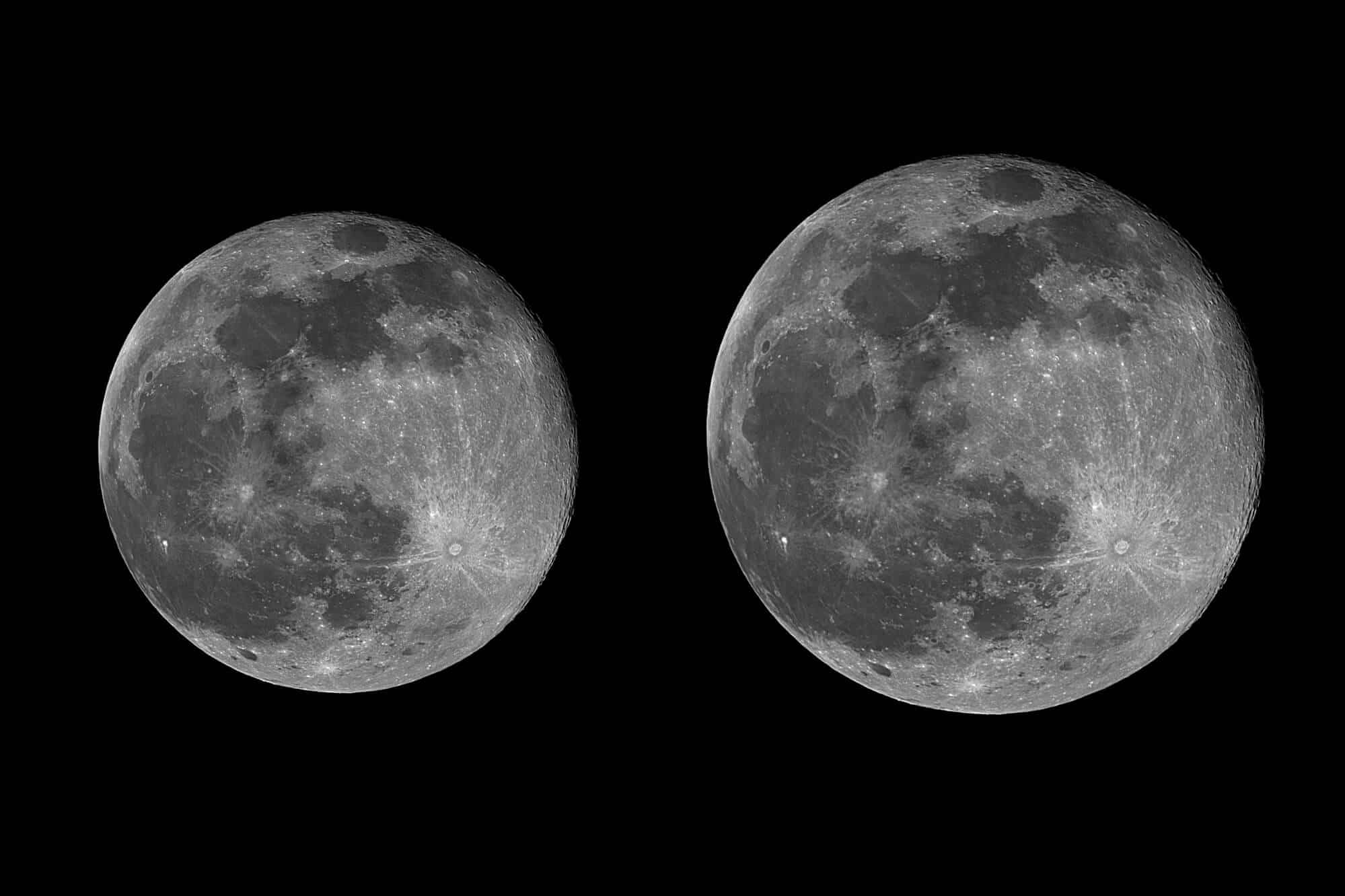 البدر الذي يُرى بالتلسكوب عندما يكون في أقرب نقطة له (أكبر بنسبة 14٪) يُسمى البدر الذي يكون في أقرب نقطة له بالقمر العملاق (Super Moon) الصورة: Depositphotos.com
