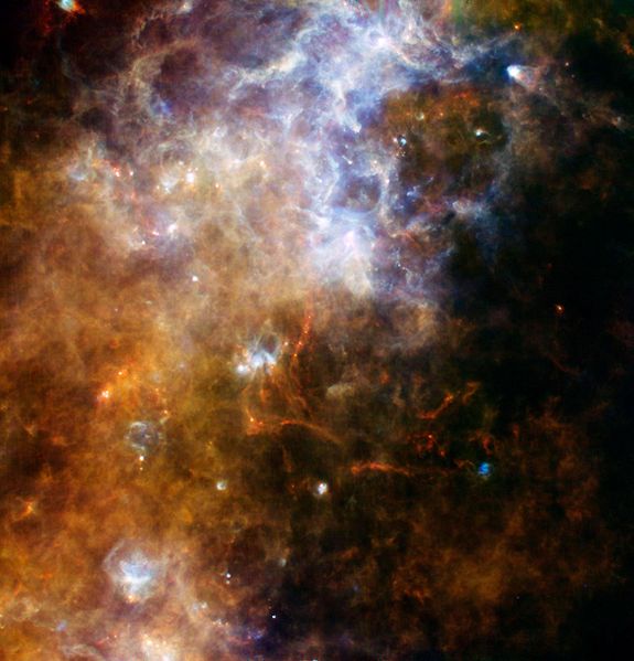 Image of interstellar dust from the Herschel Space Telescope