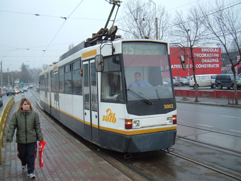 Old generation tram in Bucharest