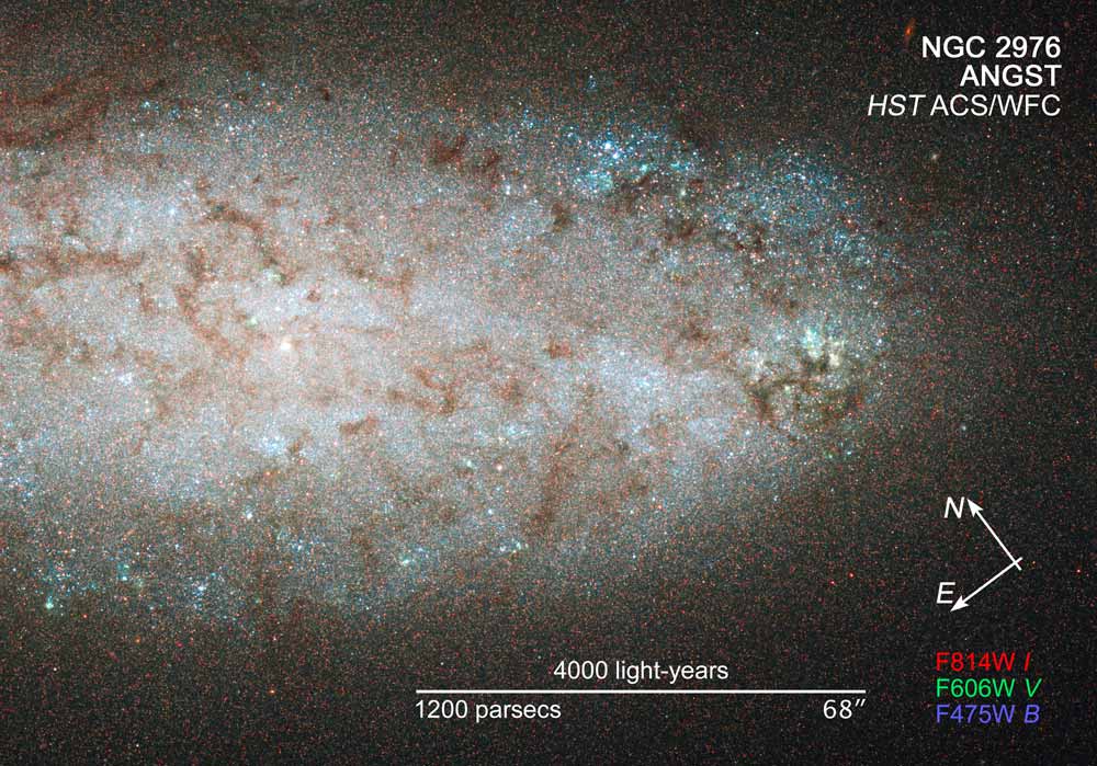 הגלקסיה NGC 2976. צילום: טלסקופ החל האבל וחוקרים מאוניברסיטת וושינגטון בסיאטל