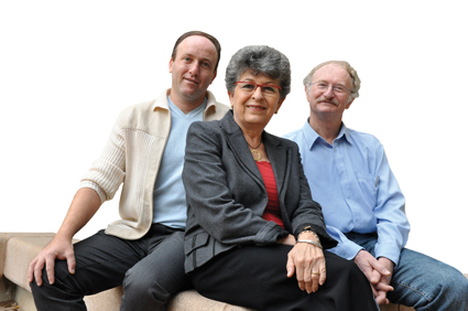 From the right: Prof. Moshe Oren, Prof. Verda Rutter and Dr. Perry Stambolsky. Photo: Weizmann Institute