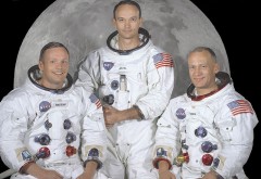 צוות אפולו 11 - חלוצי הנחיתה על הירח. משמאל לימין: ניל ארמסטרונג, מייקל קולין ובאז אלדרין. צילום: נאסא