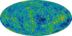 תמונת קרינת הרקע של היקום כפי שקובצה על ידי WMAP