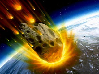 פגיעת אסטרואיד בכדור הארץ. איור: נאס"א