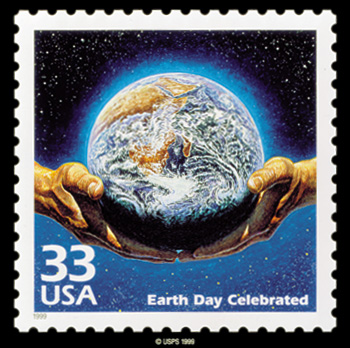 A stamp issued in the USA on the occasion of Earth Day