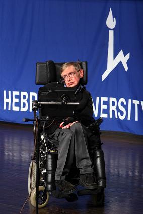 Stephen Hawking at the Hebrew University in Jerusalem, December 2006. Photo: Avi Blizovsky