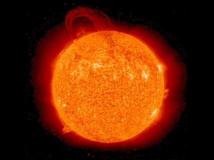 Solar flare, April 12-13, 2010, photographed by NASA's Stereo spacecraft