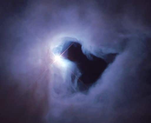 This Hubble Space Telescope image of NGC 1999 shows the dark spot. Photo: Hubble Space Telescope Heritage Team and NASA