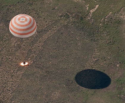 The 23rd crewed landing of the International Space Station in Kazakhstan, June 2, 2010