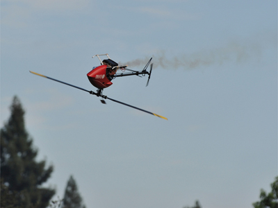 The robotic helicopter in action. Photo: Eugene Fraktin, Stanford University