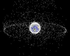 תמונה ממוחשבת של פסולת החלל הנמצאת במעקב. באדיבות נאס"א