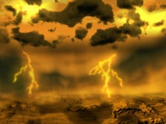 תפיסת אמן של סופות ברקים על נוגה. איור: סוכנות החלל האירופית